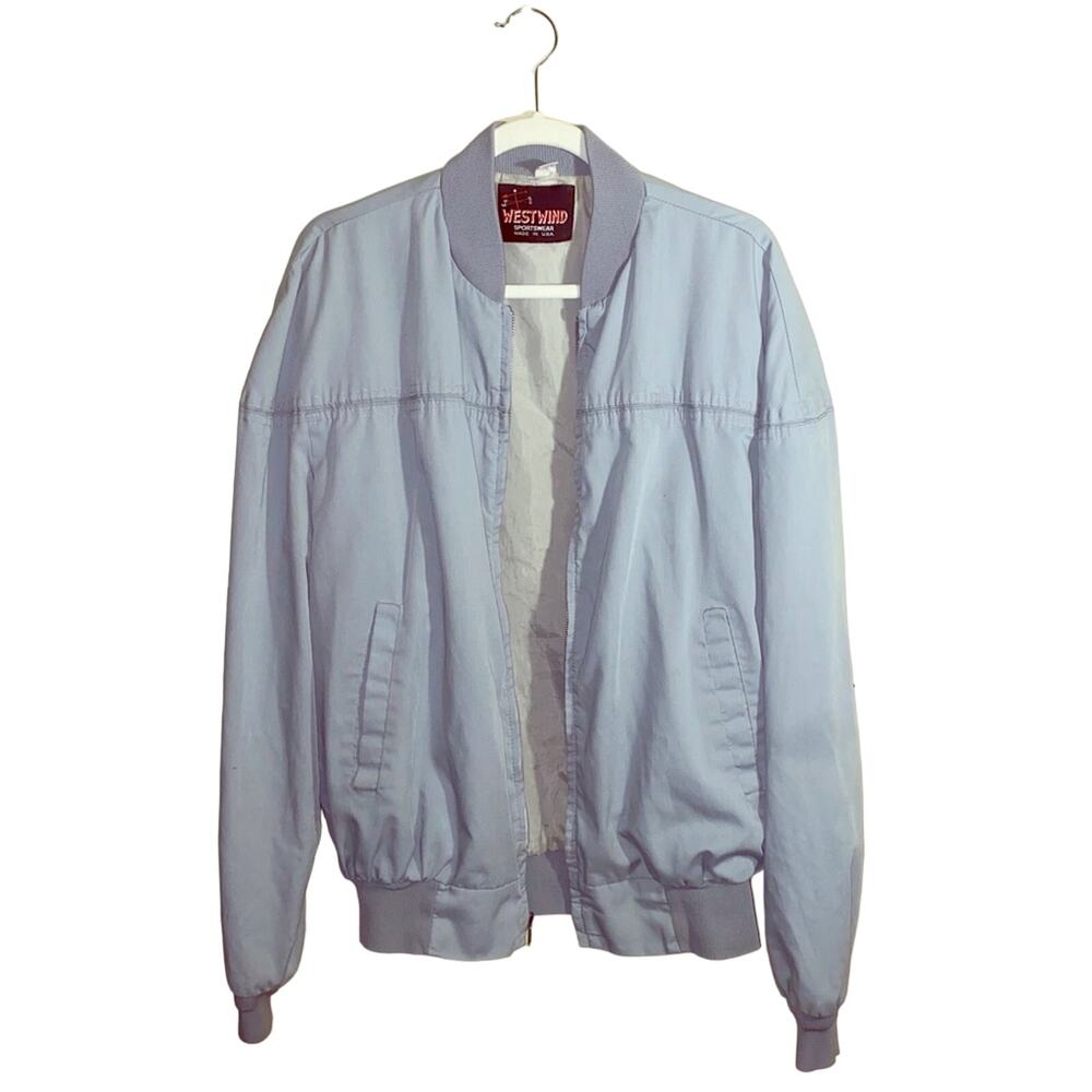 VNTG WESTWIND Gray bomber jacket size 1X grandpa core basic classic